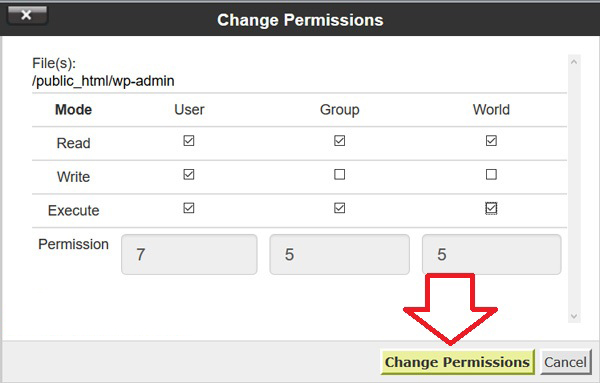 نحوه تغییر سطح دسترسی فایل ها و پوشه های وردپرس در Cpanel