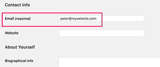 تغییر آدرس ایمیل مدیریت وردپرس