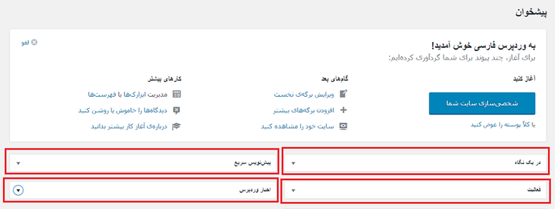 افزودن بخش سفارشی به پیشخوان وردپرس