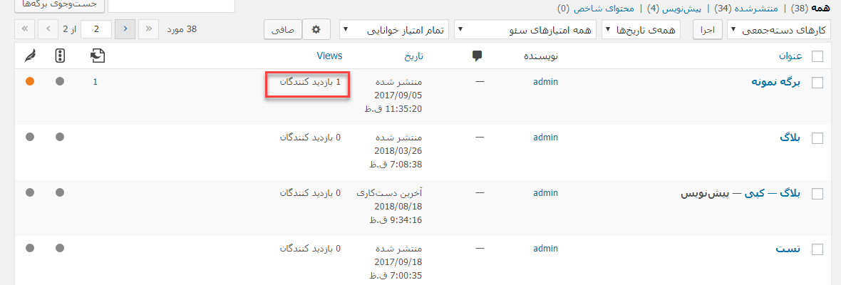 نمایش تعداد بازدید پست وردپرس