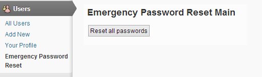 تنظیم مجدد رمز عبور تمام کاربران