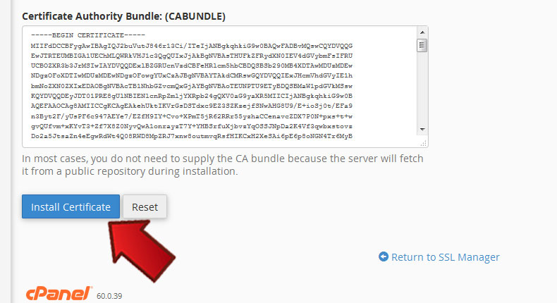 نصب SSL در Cpanel