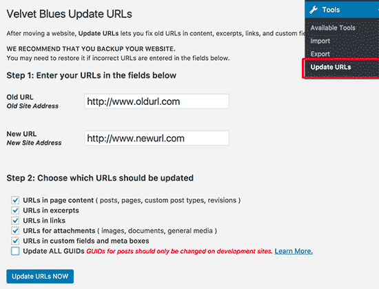 بروزرسانی URL ها در هنگام انتقال سایت